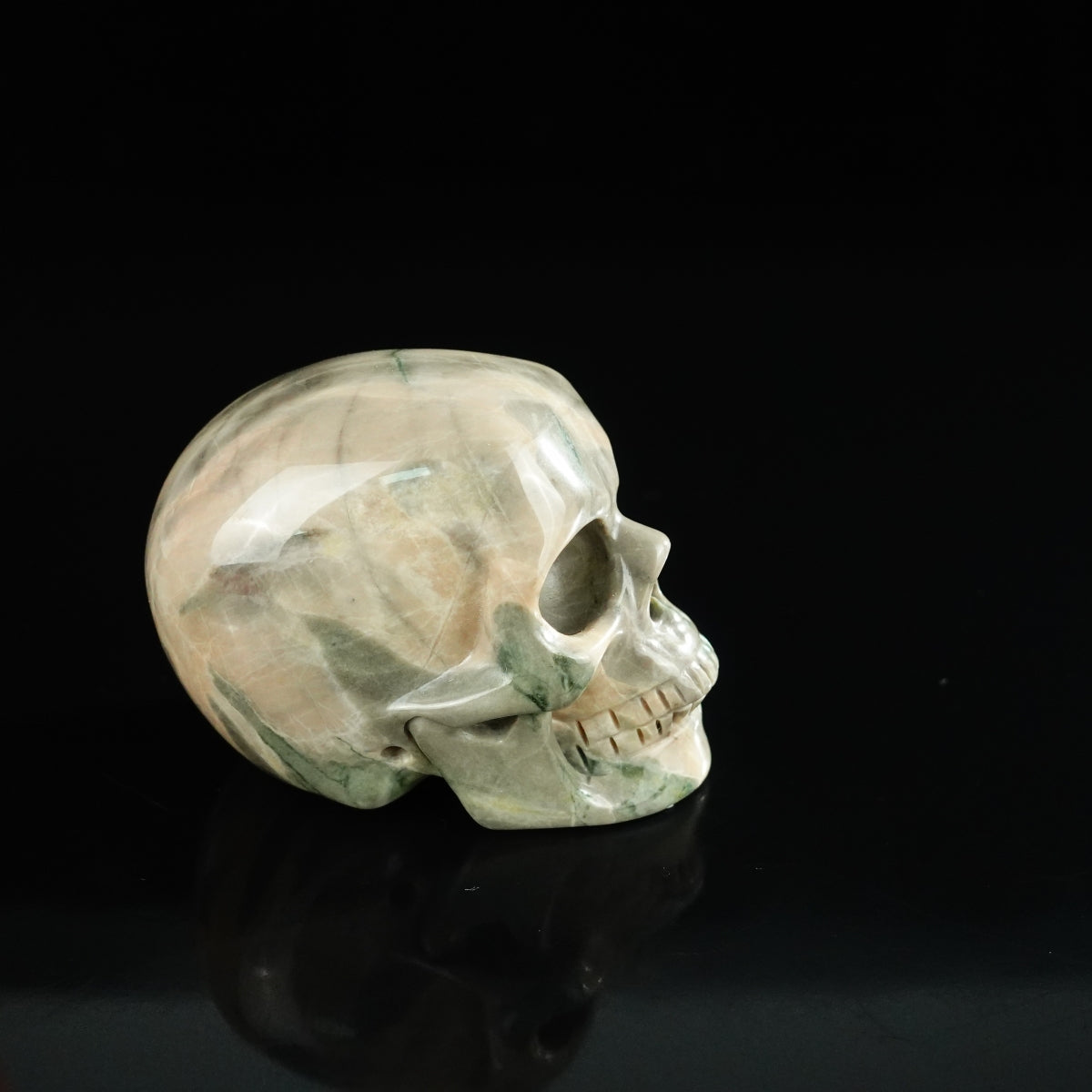 2.2" Nine Dragon Jade Crystal Skull Carving - Unique Piece #HA01