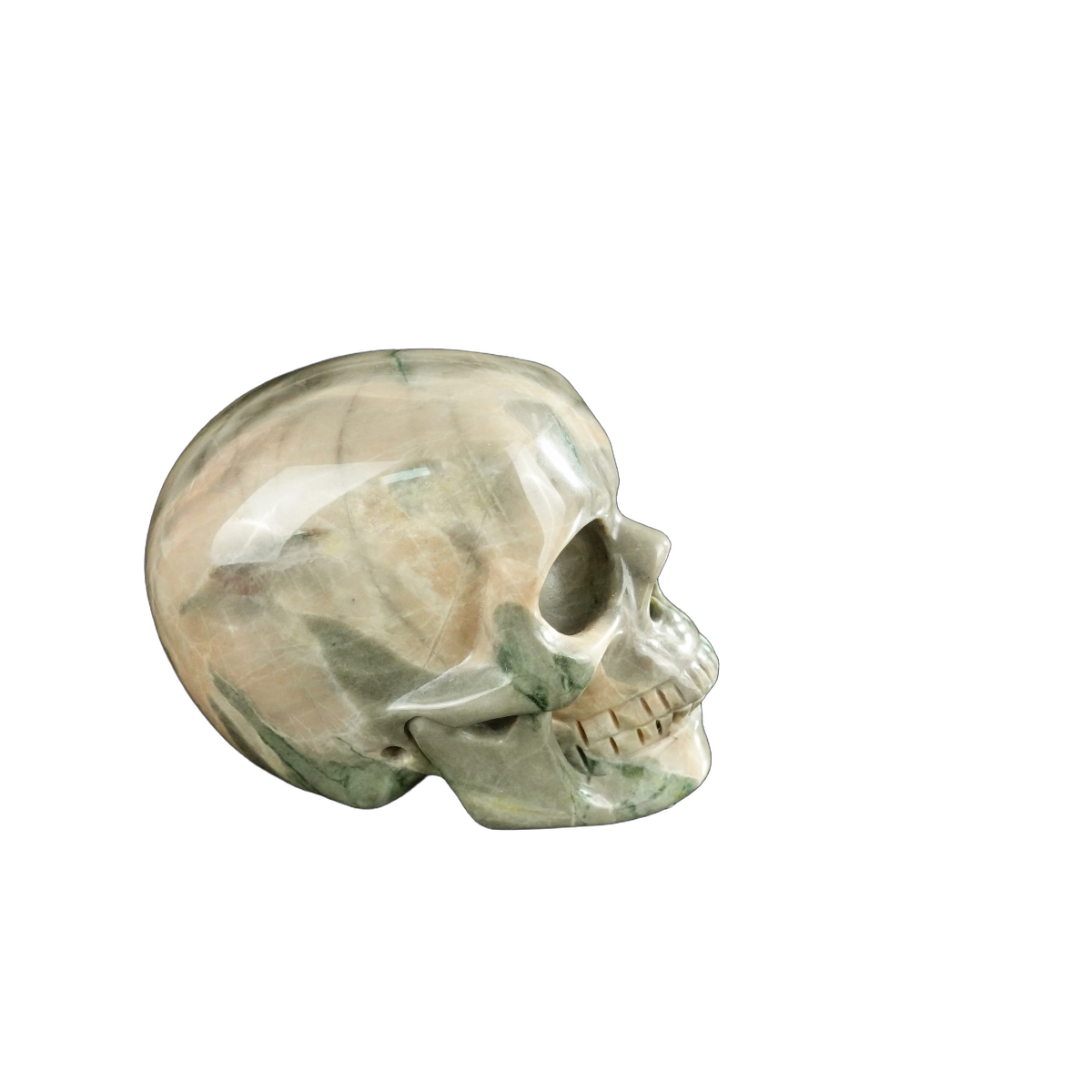 2.2" Nine Dragon Jade Crystal Skull Carving - Unique Piece #HA01