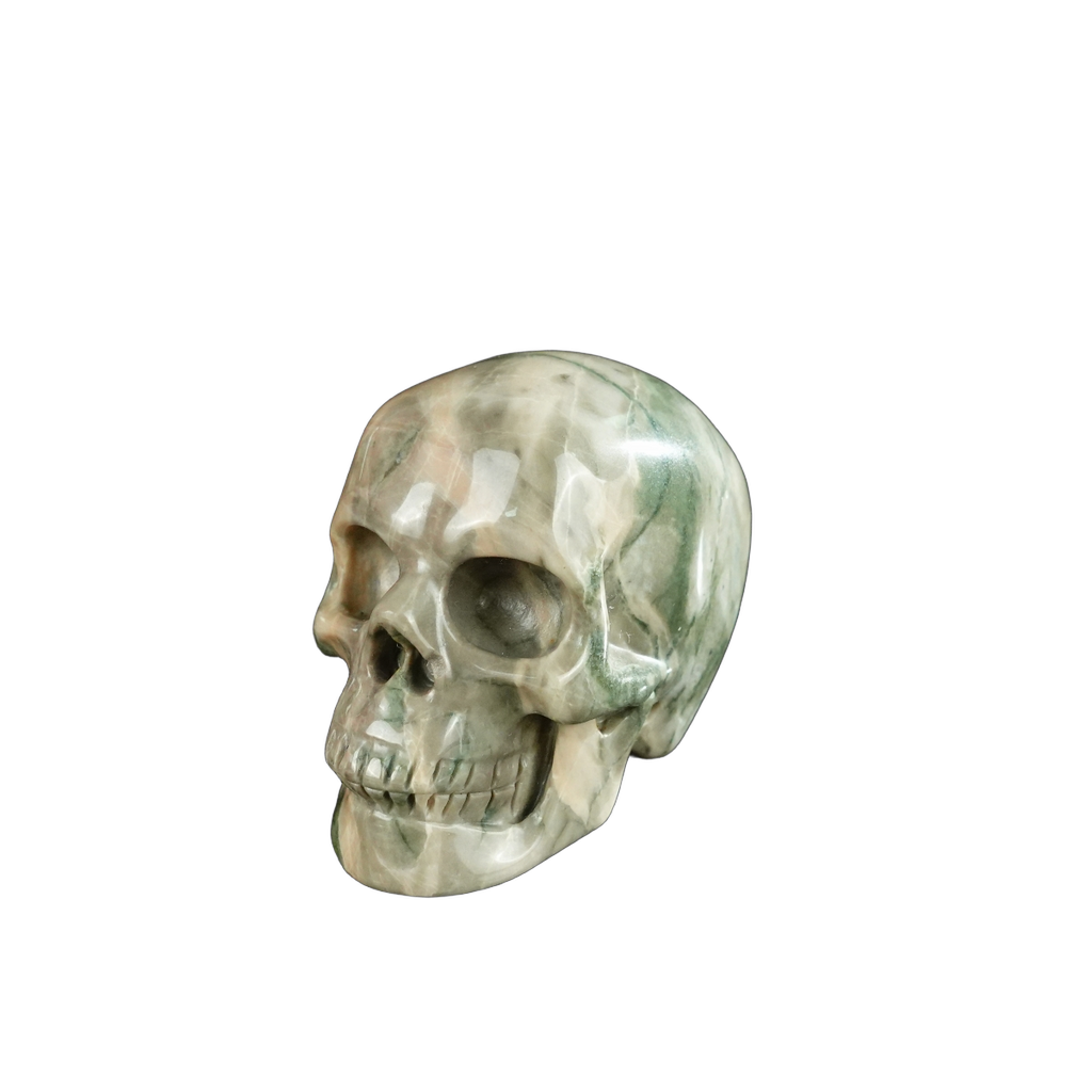 2.2" Nine Dragon Jade Crystal Skull Carving - Unique Piece #HA01