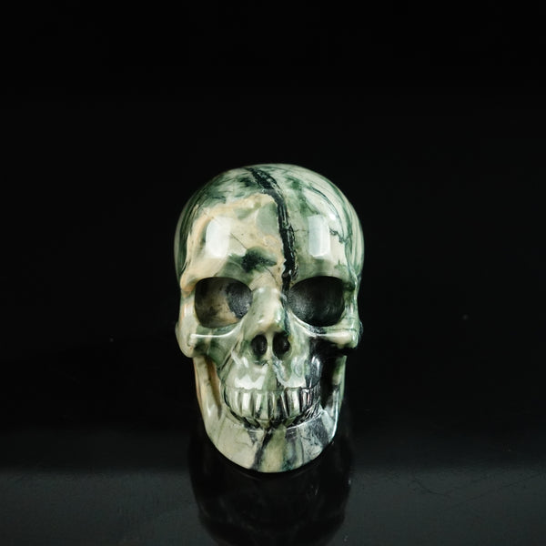 2.2" Nine Dragon Jade Crystal Skull Carving - Unique Piece #HA02