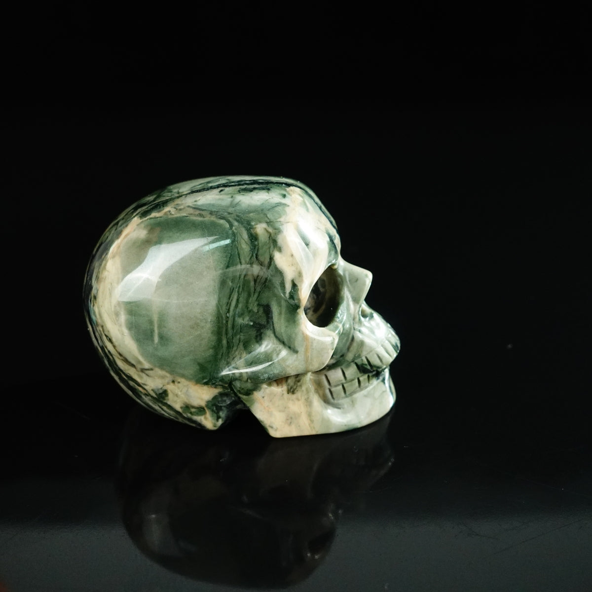 2.2" Nine Dragon Jade Crystal Skull Carving - Unique Piece #HA02