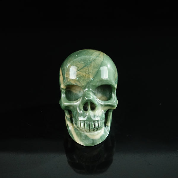 2.2" Nine Dragon Jade Crystal Skull Carving - Unique Piece #HA03