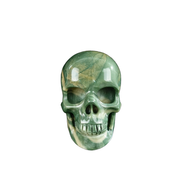 2.2" Nine Dragon Jade Crystal Skull Carving - Unique Piece #HA03