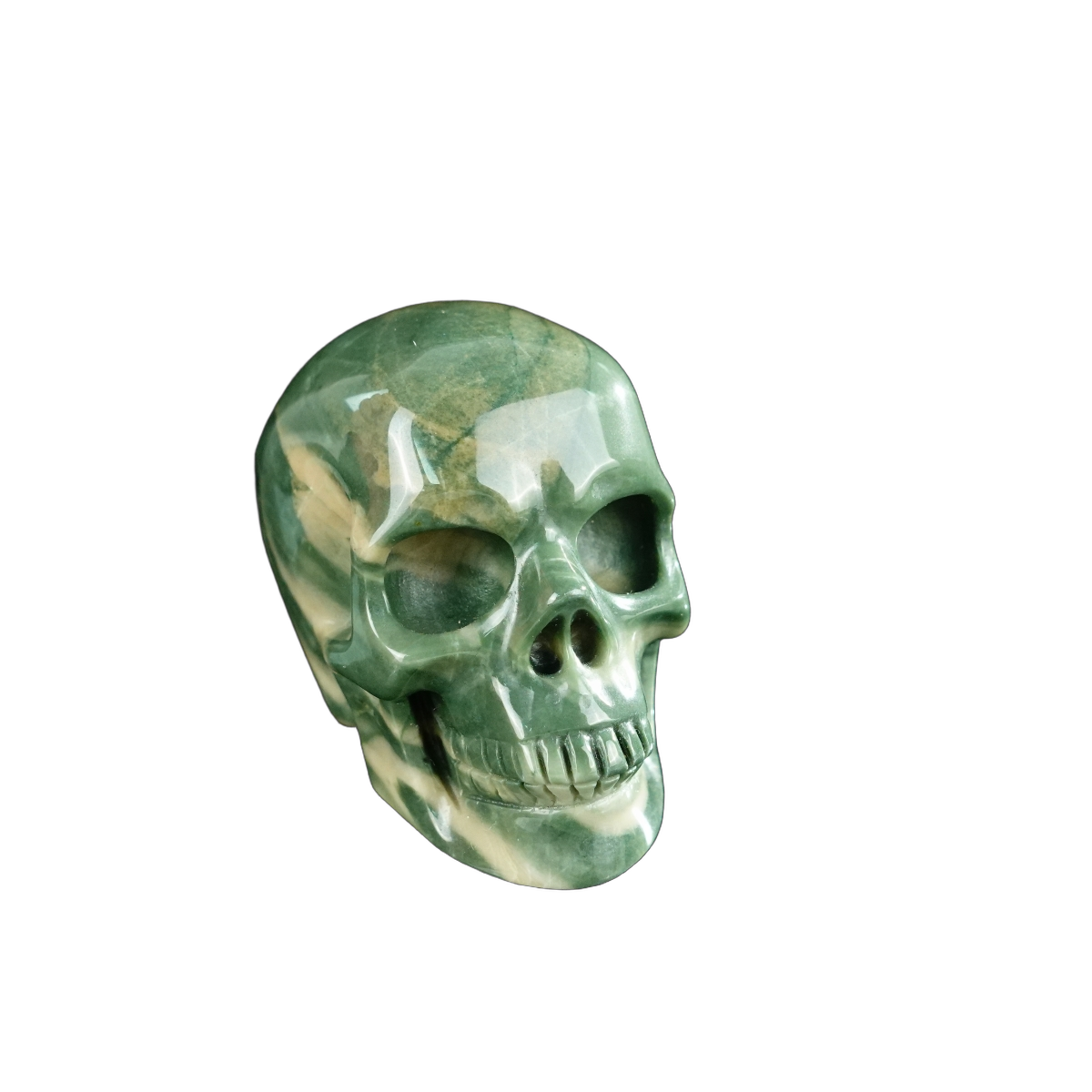 2.2" Nine Dragon Jade Crystal Skull Carving - Unique Piece #HA03