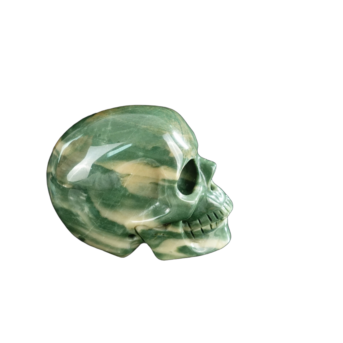 2.2" Nine Dragon Jade Crystal Skull Carving - Unique Piece #HA03