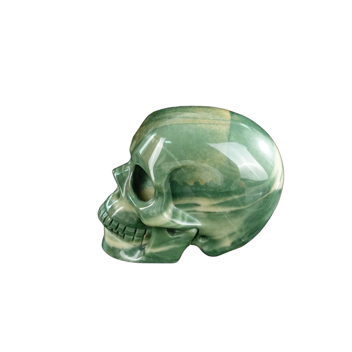 2.2" Nine Dragon Jade Crystal Skull Carving - Unique Piece #HA03