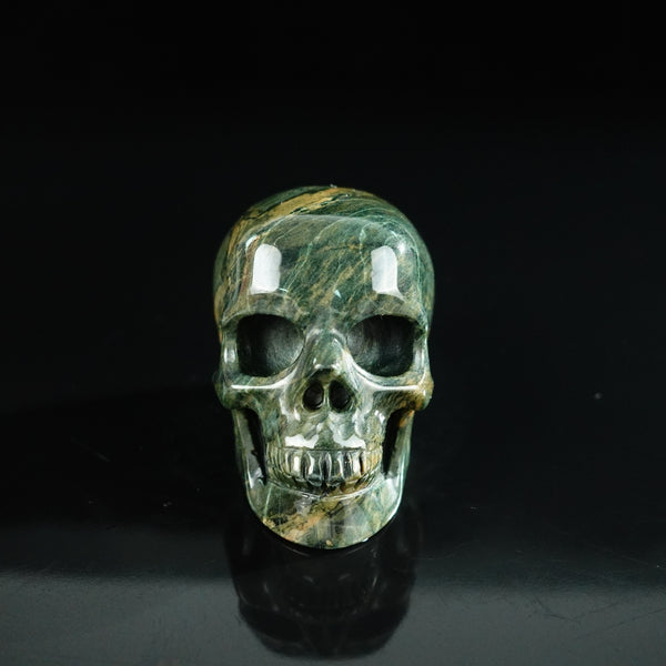 2.2" Nine Dragon Jade Crystal Skull Carving - Unique Piece #HA04