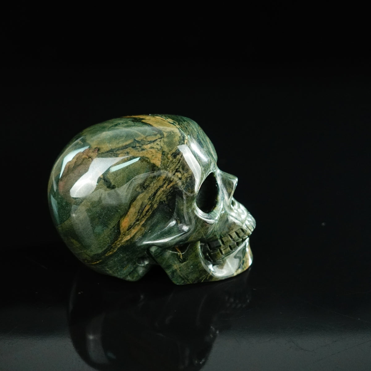 2.2" Nine Dragon Jade Crystal Skull Carving - Unique Piece #HA04