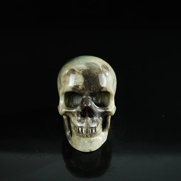 2.2" Nine Dragon Jade Crystal Skull Carving - Unique Piece #HA05