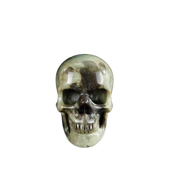 2.2" Nine Dragon Jade Crystal Skull Carving - Unique Piece #HA05