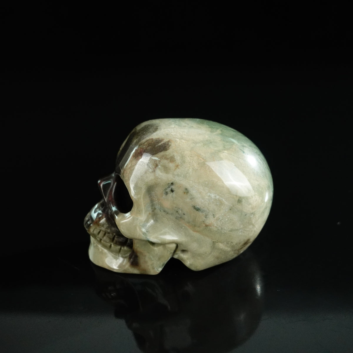 2.2" Nine Dragon Jade Crystal Skull Carving - Unique Piece #HA05