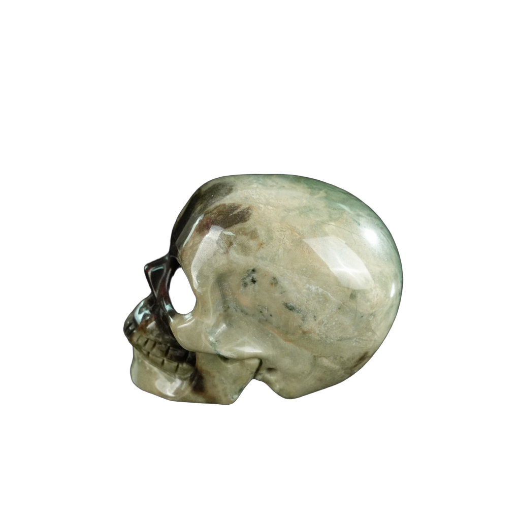 2.2" Nine Dragon Jade Crystal Skull Carving - Unique Piece #HA05