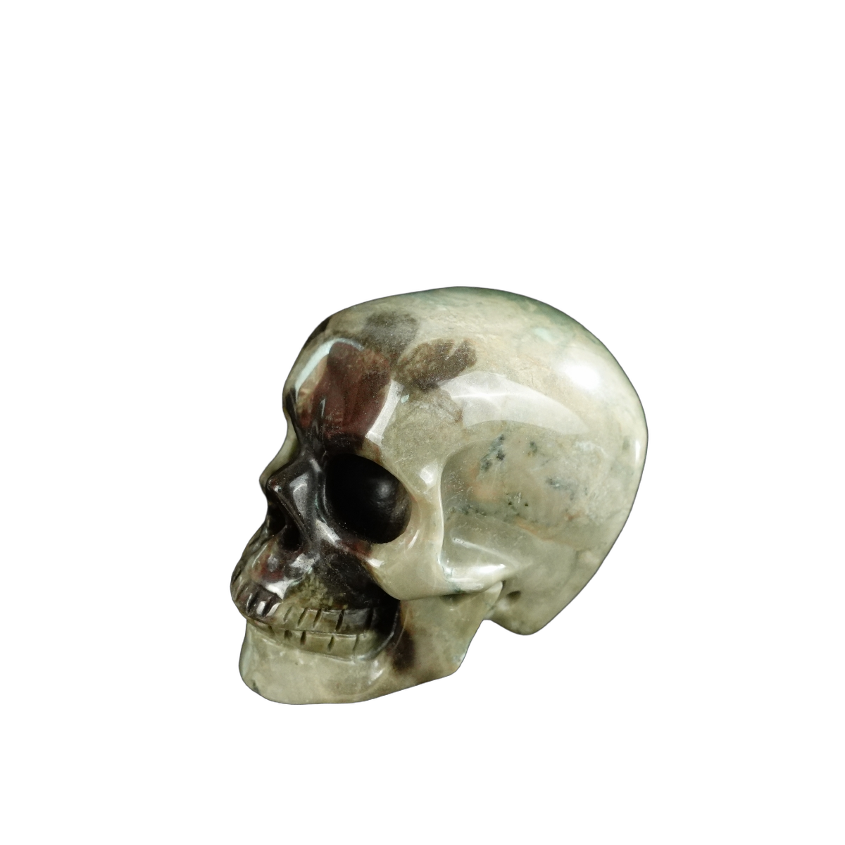 2.2" Nine Dragon Jade Crystal Skull Carving - Unique Piece #HA05