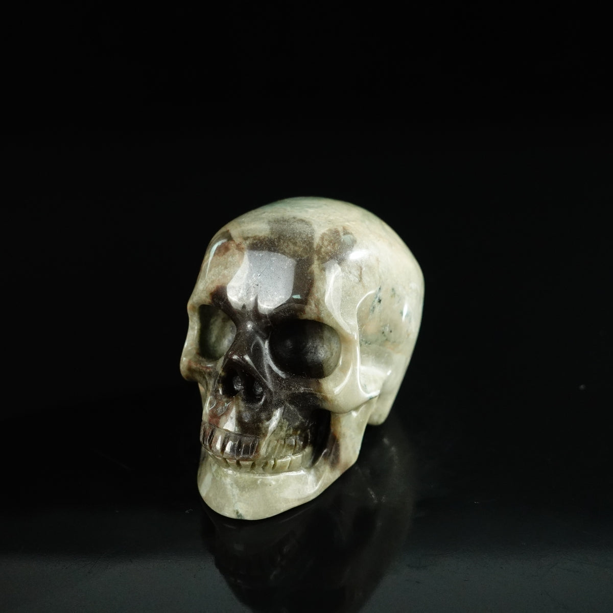 2.2" Nine Dragon Jade Crystal Skull Carving - Unique Piece #HA05