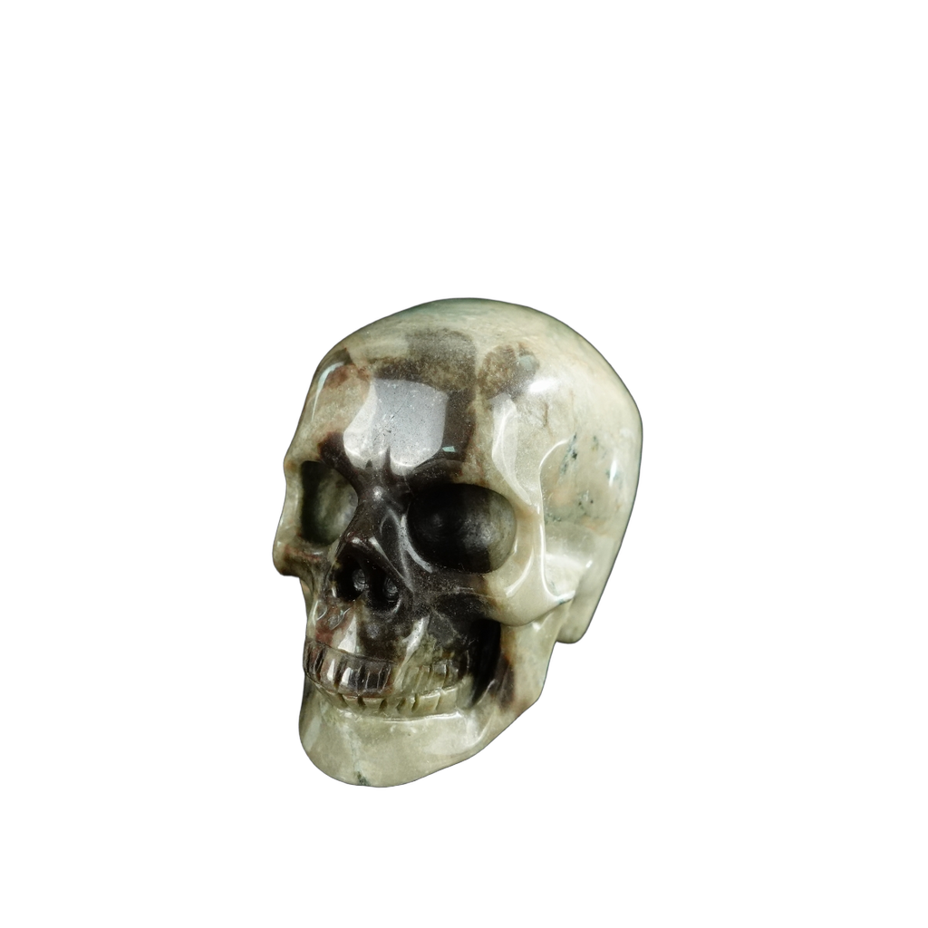 2.2" Nine Dragon Jade Crystal Skull Carving - Unique Piece #HA05
