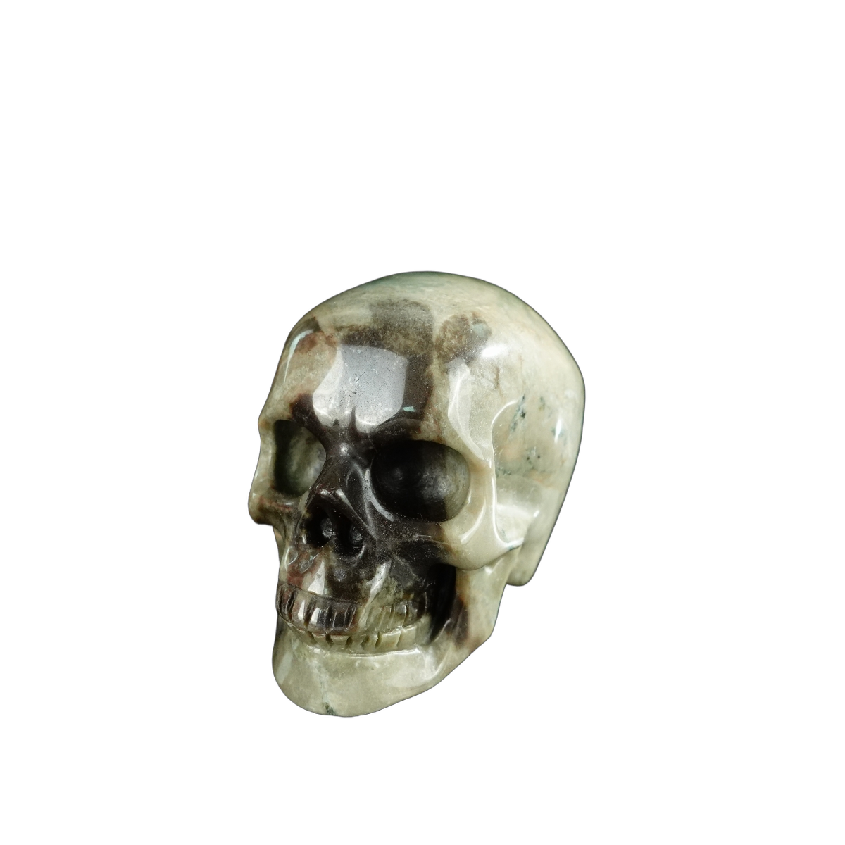 2.2" Nine Dragon Jade Crystal Skull Carving - Unique Piece #HA05