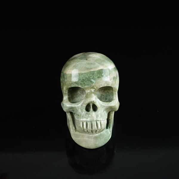 2.2" Nine Dragon Jade Crystal Skull Carving - Unique Piece #HA06