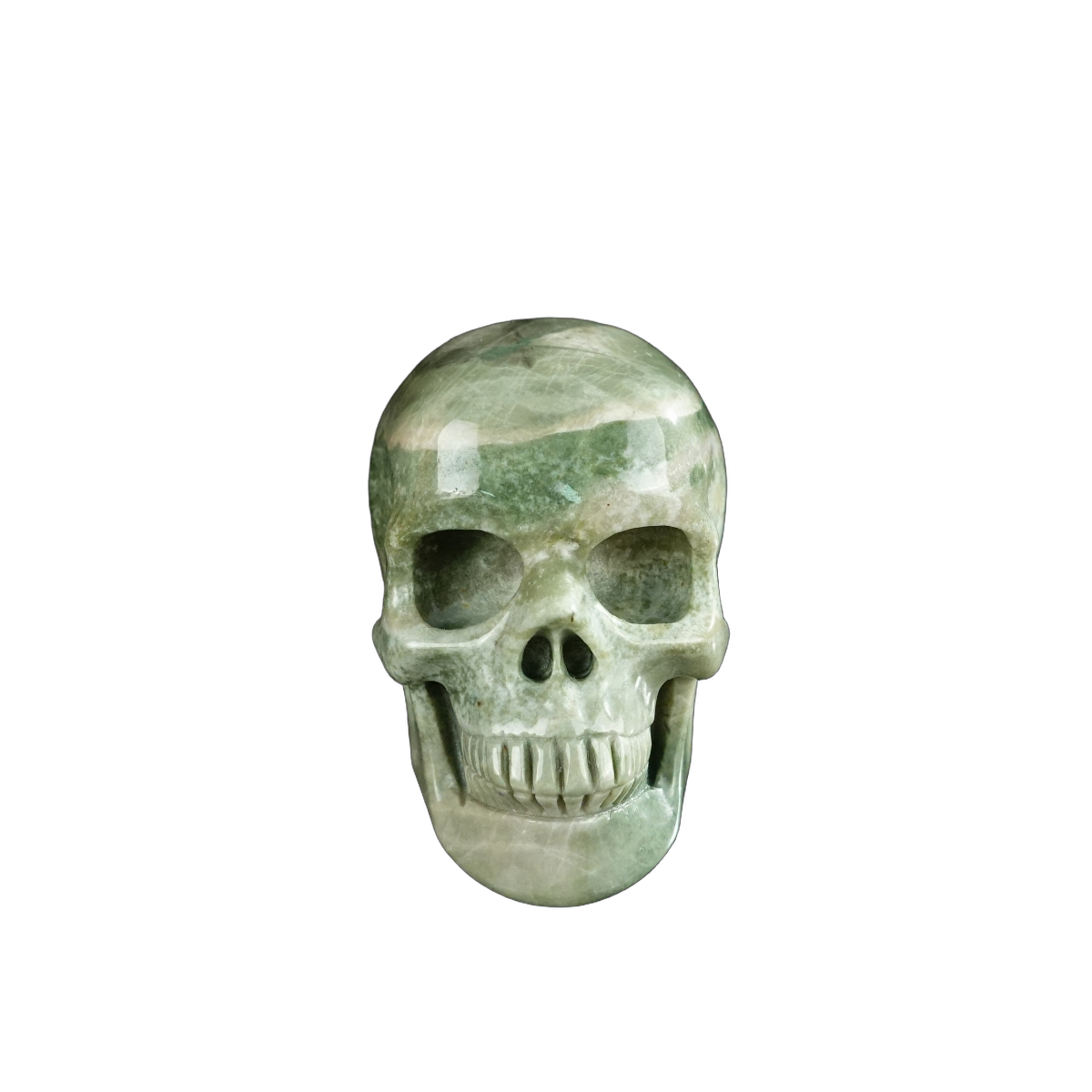 2.2" Nine Dragon Jade Crystal Skull Carving - Unique Piece #HA06