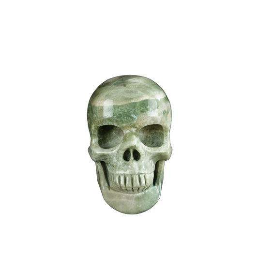 2.2" Nine Dragon Jade Crystal Skull Carving - Unique Piece #HA06