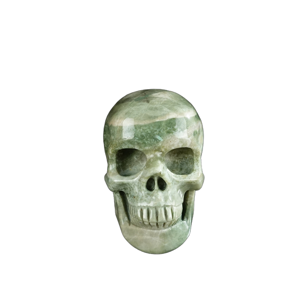 2.2" Nine Dragon Jade Crystal Skull Carving - Unique Piece #HA06