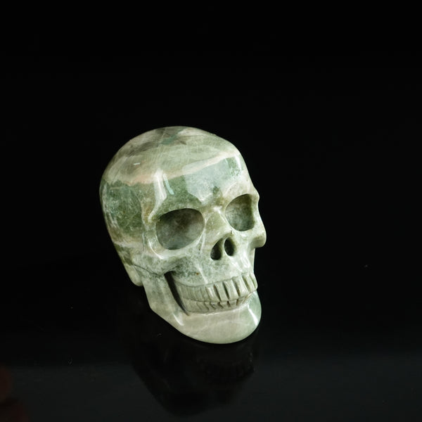 2.2" Nine Dragon Jade Crystal Skull Carving - Unique Piece #HA06 - alternate view