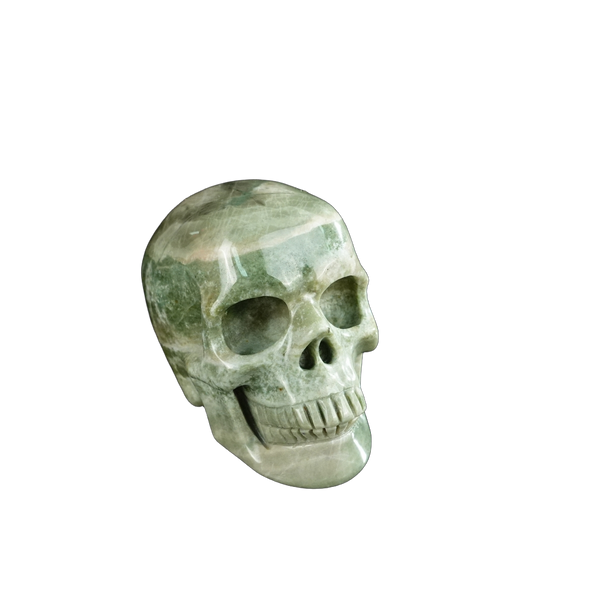 2.2" Nine Dragon Jade Crystal Skull Carving - Unique Piece #HA06 - alternate view