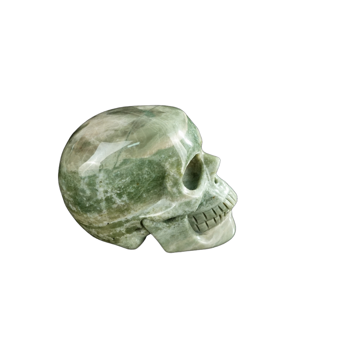 2.2" Nine Dragon Jade Crystal Skull Carving - Unique Piece #HA06