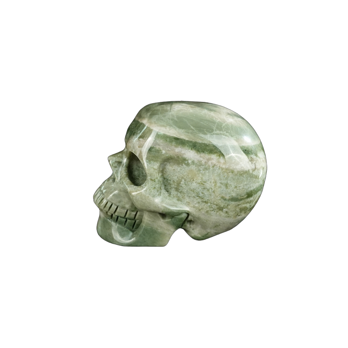 2.2" Nine Dragon Jade Crystal Skull Carving - Unique Piece #HA06