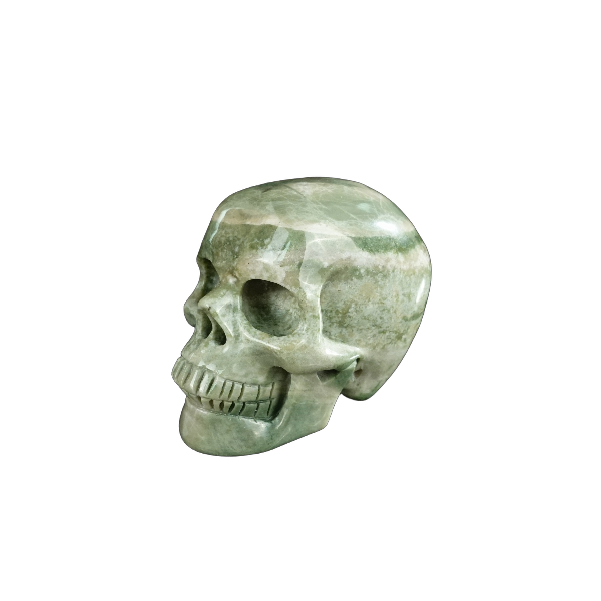 2.2" Nine Dragon Jade Crystal Skull Carving - Unique Piece #HA06