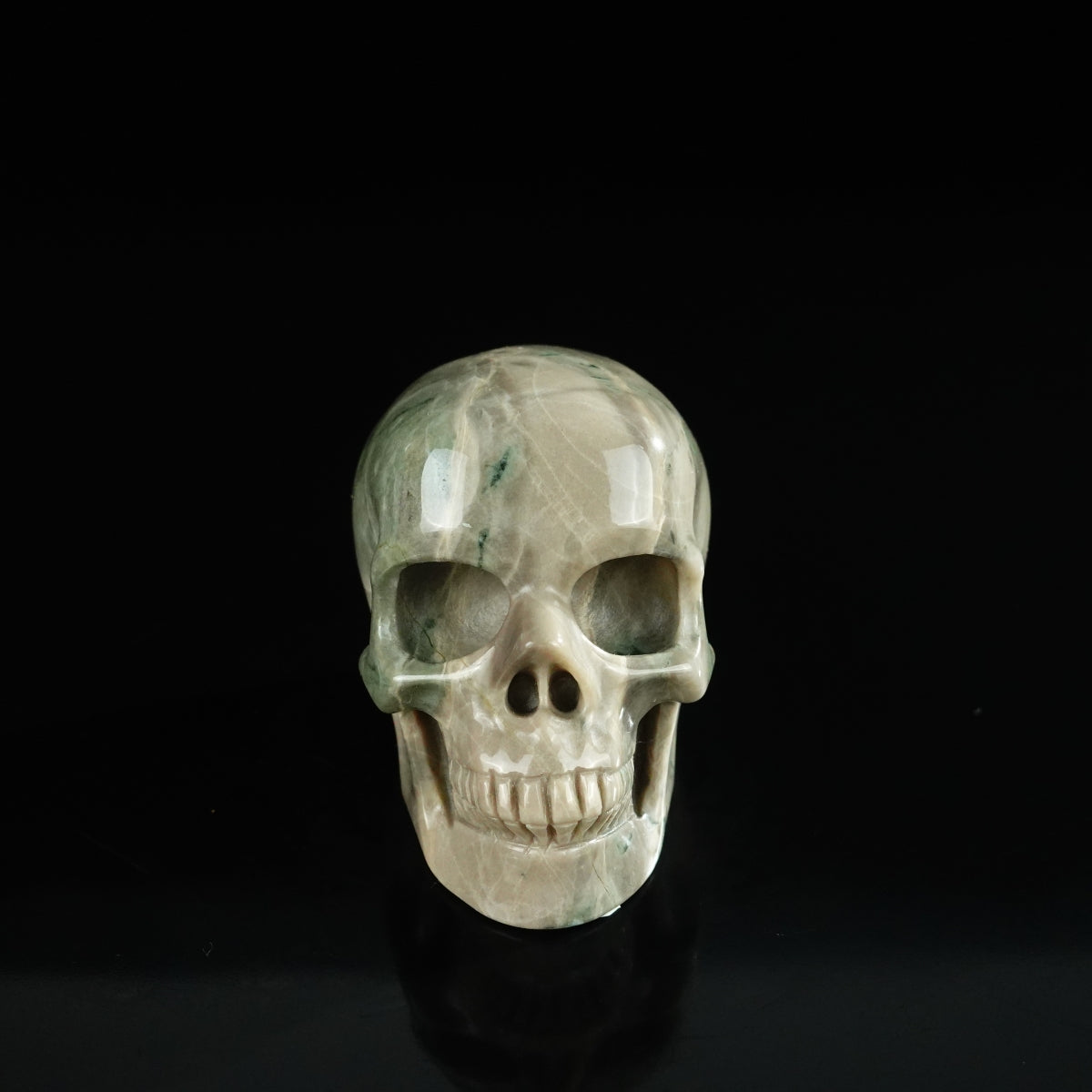 2.2" Nine Dragon Jade Crystal Skull Carving - Unique Piece #HA07