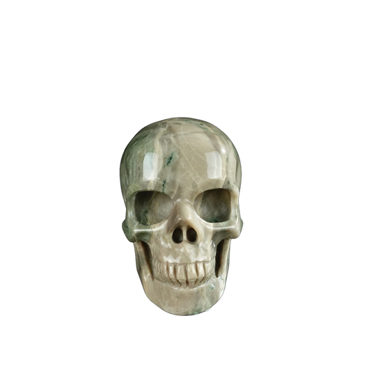 2.2" Nine Dragon Jade Crystal Skull Carving - Unique Piece #HA07