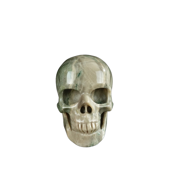 2.2" Nine Dragon Jade Crystal Skull Carving - Unique Piece #HA07