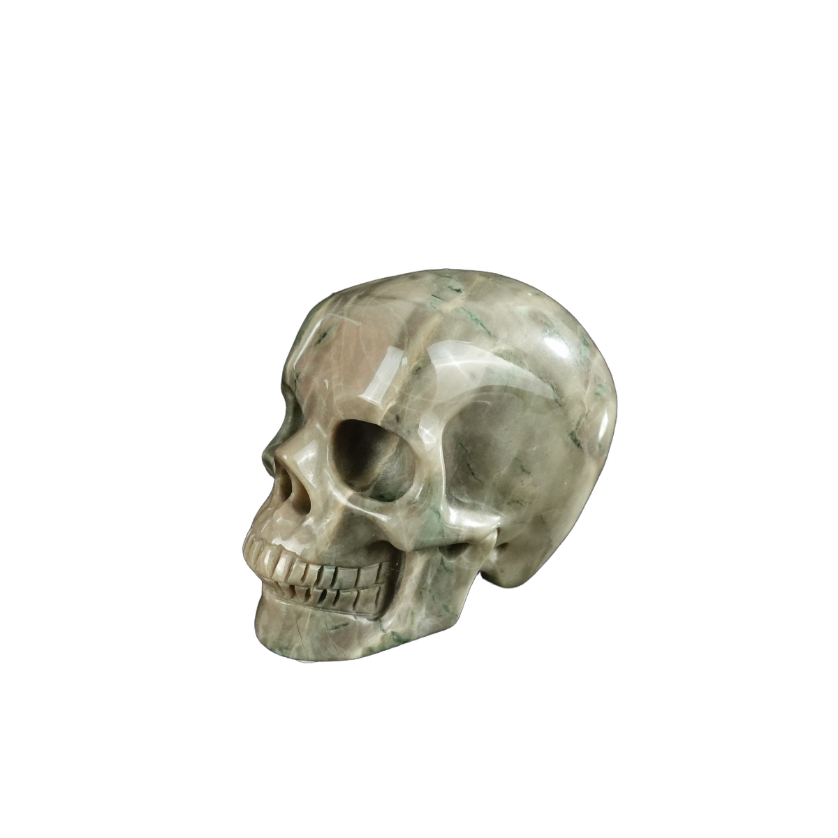 2.2" Nine Dragon Jade Crystal Skull Carving - Unique Piece #HA07