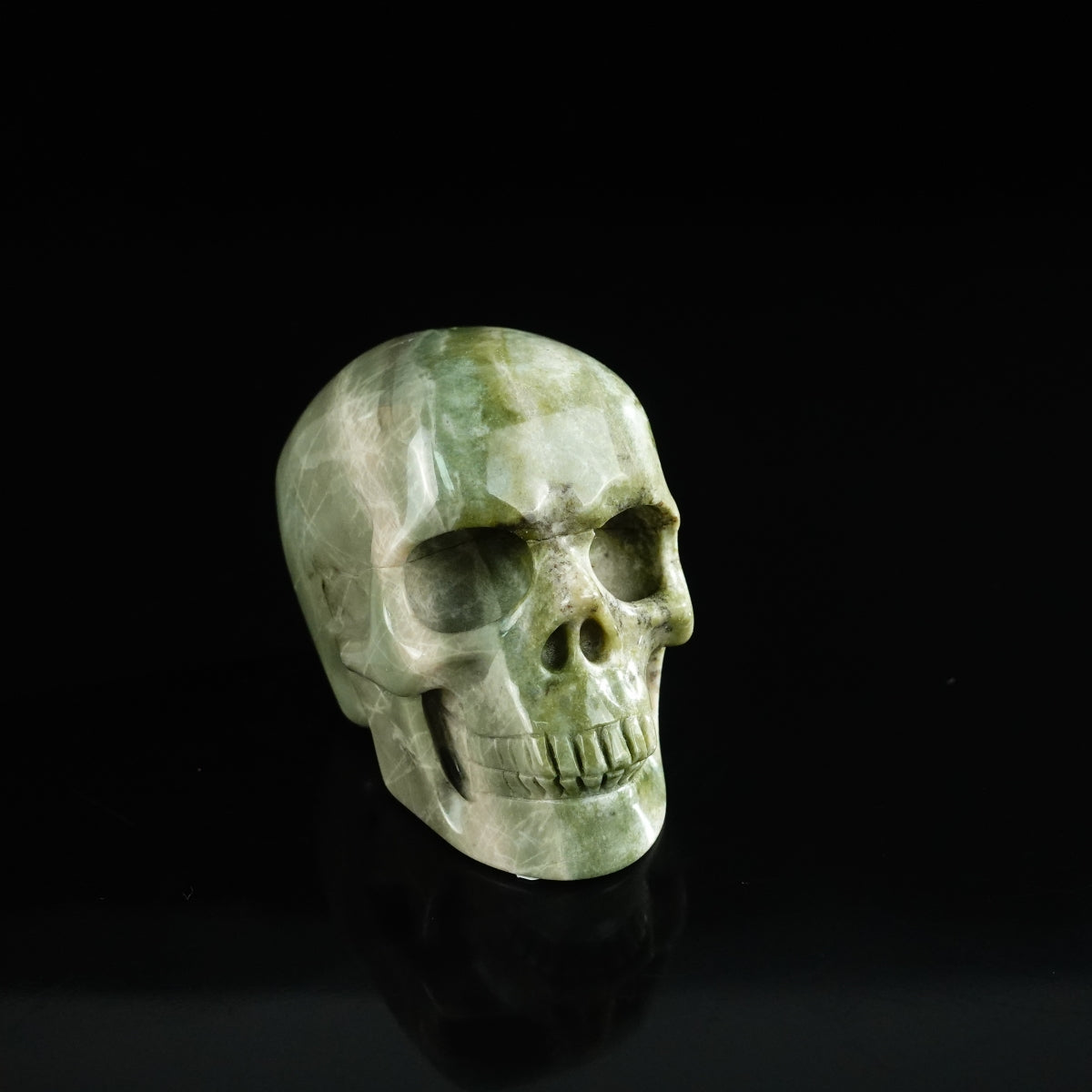 2.2" Nine Dragon Jade Crystal Skull Carving - Unique Piece #HA08