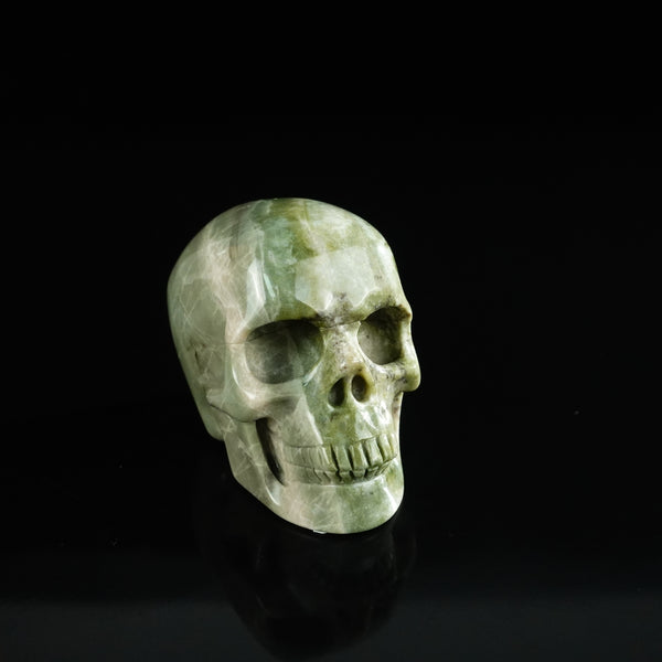 2.2" Nine Dragon Jade Crystal Skull Carving - Unique Piece #HA08 - alternate view