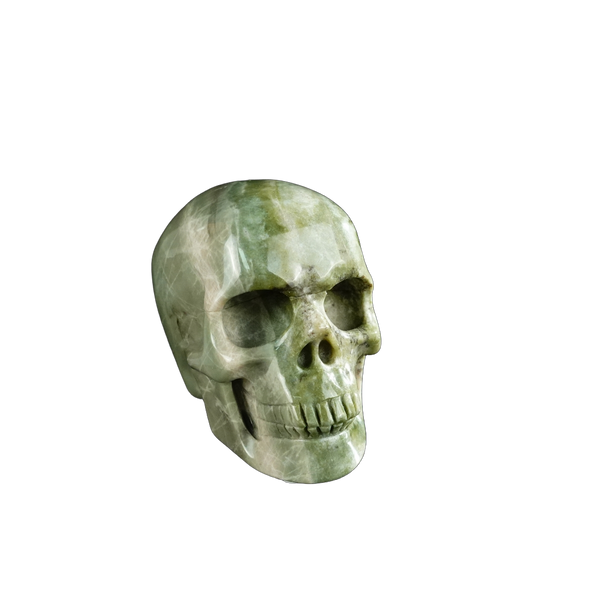 2.2" Nine Dragon Jade Crystal Skull Carving - Unique Piece #HA08 - alternate view