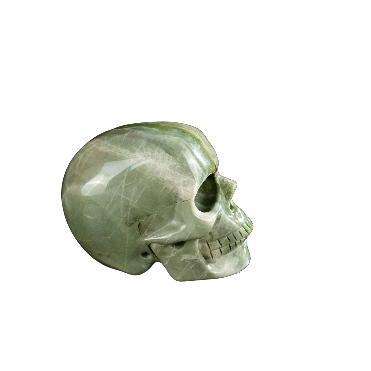 2.2" Nine Dragon Jade Crystal Skull Carving - Unique Piece #HA08