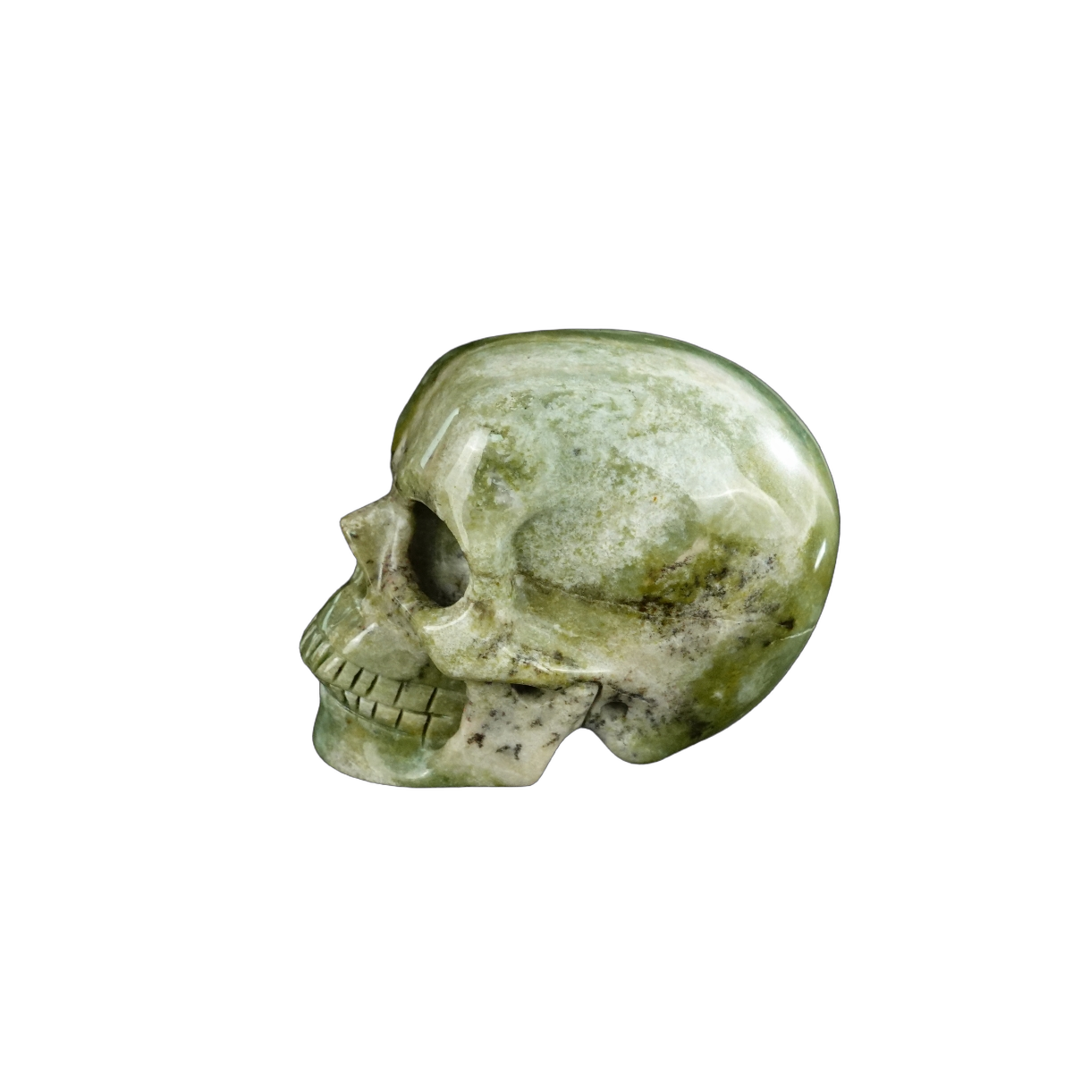 2.2" Nine Dragon Jade Crystal Skull Carving - Unique Piece #HA08
