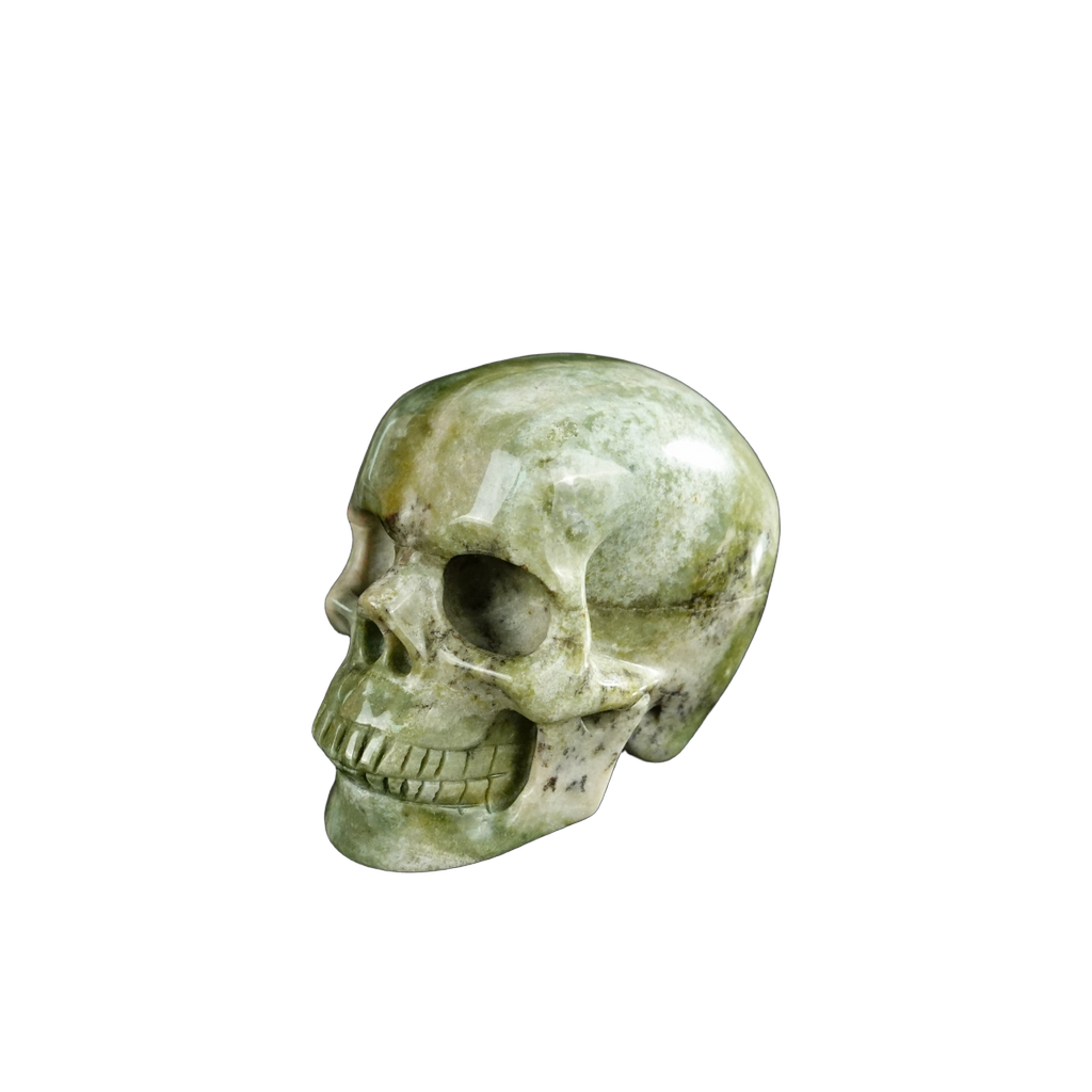 2.2" Nine Dragon Jade Crystal Skull Carving - Unique Piece #HA08