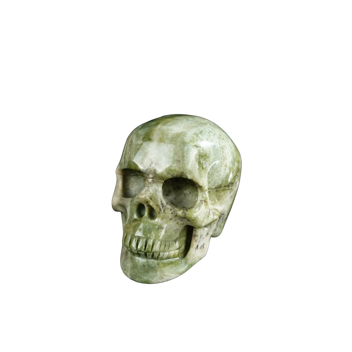 2.2" Nine Dragon Jade Crystal Skull Carving - Unique Piece #HA08