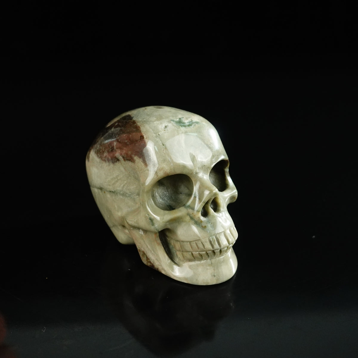 2.2" Nine Dragon Jade Crystal Skull Carving - Unique Piece #HA09