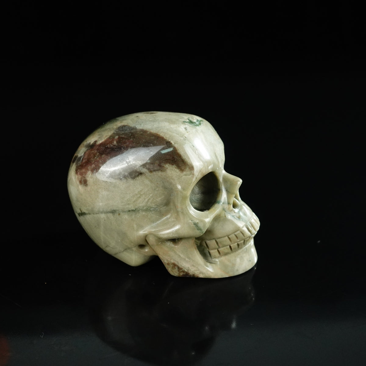 2.2" Nine Dragon Jade Crystal Skull Carving - Unique Piece #HA09