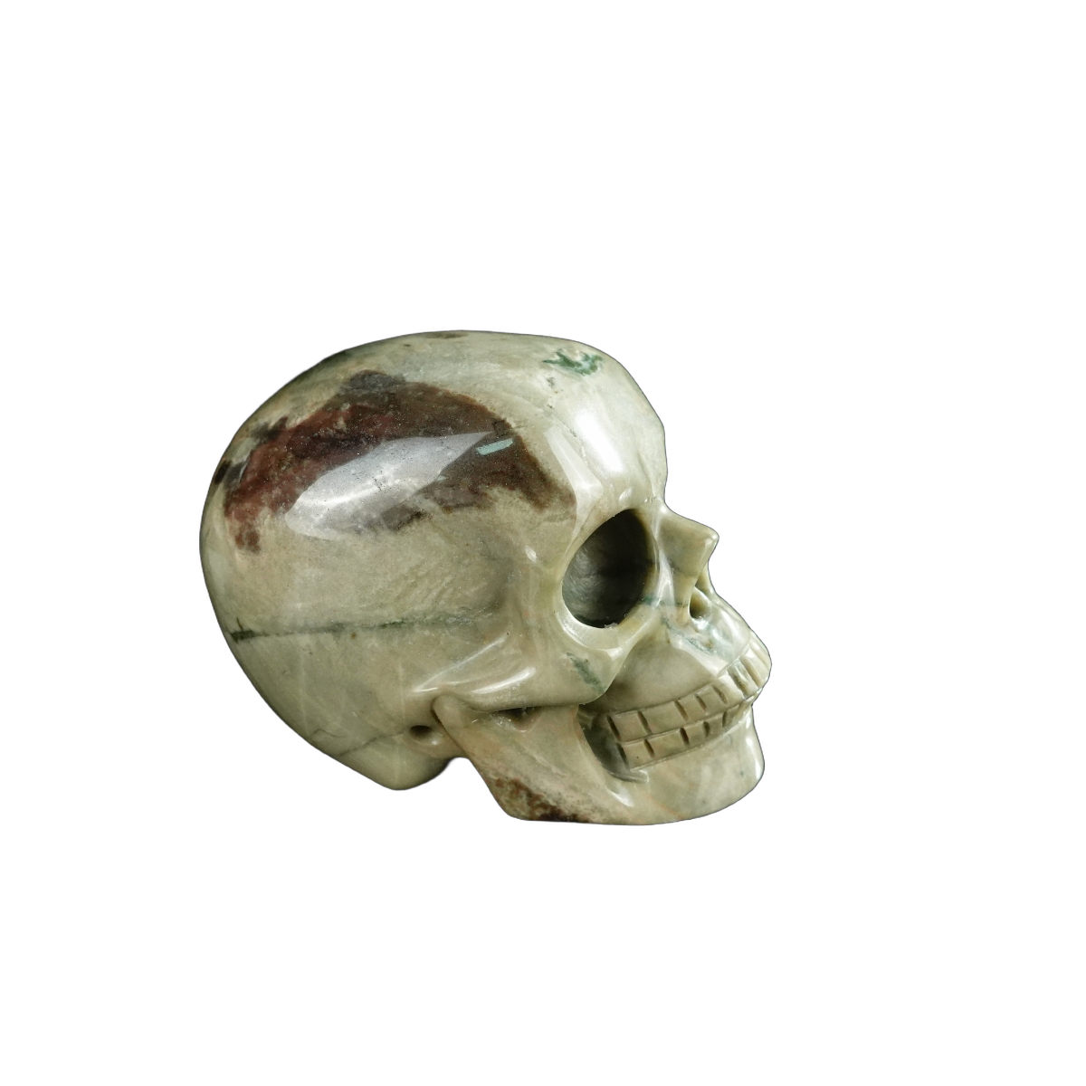 2.2" Nine Dragon Jade Crystal Skull Carving - Unique Piece #HA09