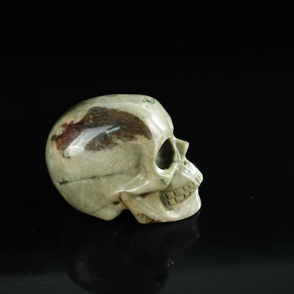 2.2" Nine Dragon Jade Crystal Skull Carving - Unique Piece #HA09
