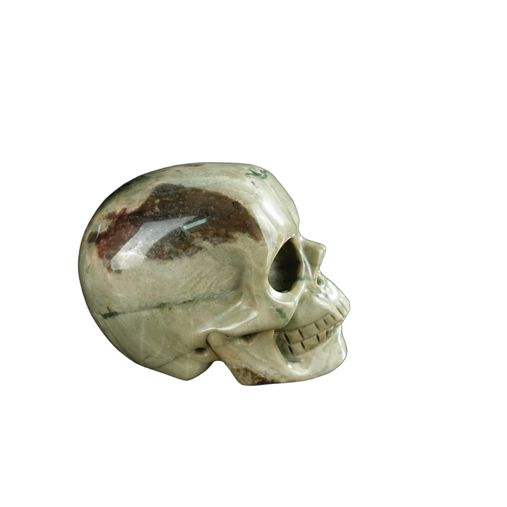 2.2" Nine Dragon Jade Crystal Skull Carving - Unique Piece #HA09