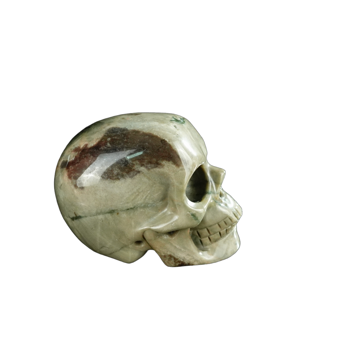 2.2" Nine Dragon Jade Crystal Skull Carving - Unique Piece #HA09