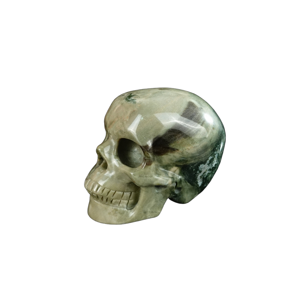 2.2" Nine Dragon Jade Crystal Skull Carving - Unique Piece #HA09