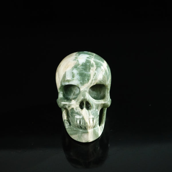 2.2" Nine Dragon Jade Crystal Skull Carving - Unique Piece #HA10