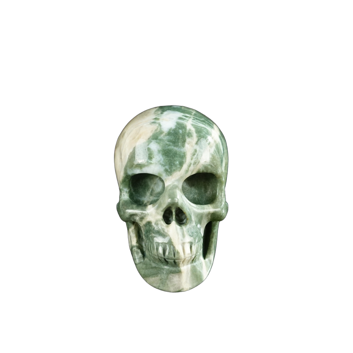 2.2" Nine Dragon Jade Crystal Skull Carving - Unique Piece #HA10