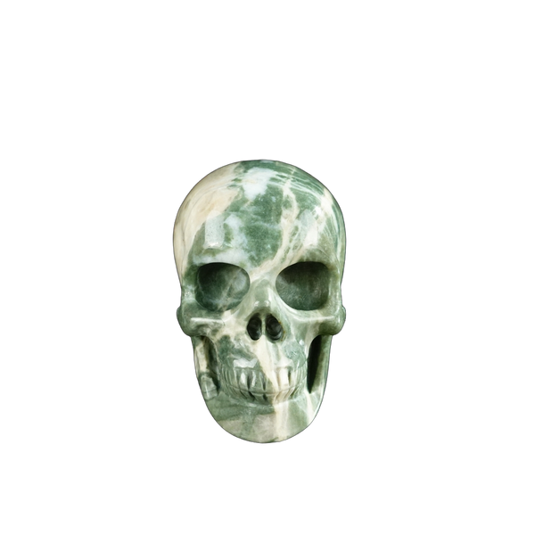 2.2" Nine Dragon Jade Crystal Skull Carving - Unique Piece #HA10